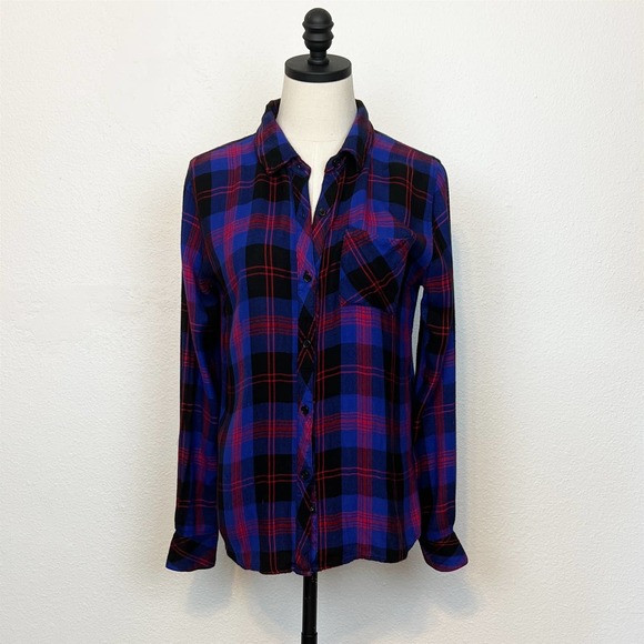 Rails Hunter Button Down Plaid Electric Blue Small - Picture 12 of 14